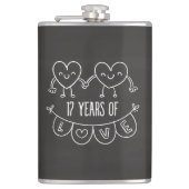 17. Jubiläum Geschenk Chalk Herzen Flachmann (Vorderseite)