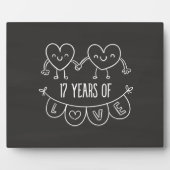 17. Jubiläum Geschenk Chalk Herzen Fotoplatte (Vorderseite)
