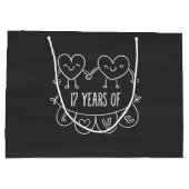 17. Jubiläum Geschenk Chalk Herzen Große Geschenktüte (Rückseite)