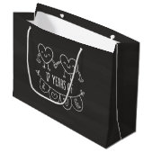 17. Jubiläum Geschenk Chalk Herzen Große Geschenktüte (Vorderseite Schrägansicht)