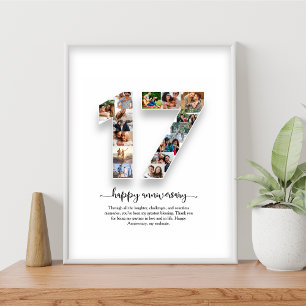 17. Jubiläumsfoto-Collage-Plakat Poster