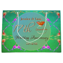 17. Karnelsche Hochzeitstornjubiläumstasche Große Geschenktüte