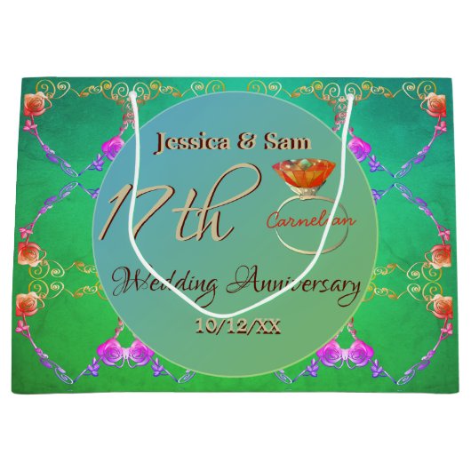 17. Karnelsche Hochzeitstornjubiläumstasche Große Geschenktüte (Vorderseite)