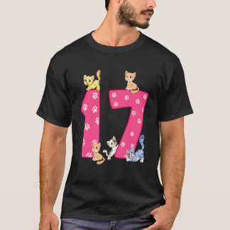 17. Katzengeburtstagsfeier 17 Jahre alte Katze Bda T-Shirt