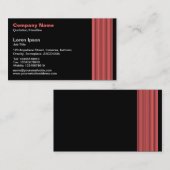 17 Linien - Tropisches Rosa und Weiß auf Schwarz Visitenkarte (Vorne/Hinten)