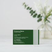 17 Linien - Weiß auf dunkelgrün Visitenkarte (Stehend Vorderseite)