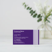 17 Linien - Weiß auf Lila Tiefpunkten Visitenkarte (Stehend Vorderseite)