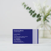 17 Linien - White on Deep Navy Visitenkarte (Stehend Vorderseite)