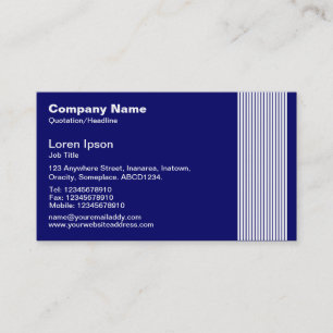 17 Linien - White on Deep Navy Visitenkarte