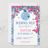 17. Mamma Mia Santorini Tanzkönigin Geburtstag Einladung (Vorderseite)