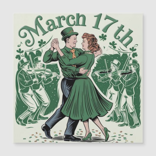 17. März Heiliger Patrick. Irish Festival Magnetkarte (Vorderseite)