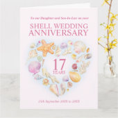 17. Muschel Jubiläum Aquarell-Tochter Karte (Gelbe Blume)