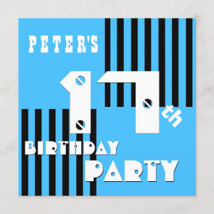 17. oder jeden Geburtstag Moderne Streifen T17Z Einladung