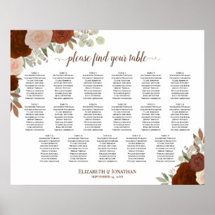 17 Rose Boho Herbst Hochzeitskarte Poster
