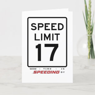 17. Speed Limit Geburtstagskarte Dankeskarte
