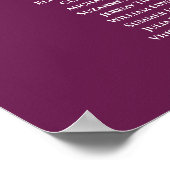17 Tabelle Elegant Cassis Hochzeitsstichtabelle Poster (Ecke)