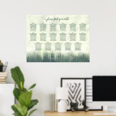 17 Tabelle Grüne Pinienwälder Hochzeitstabelle Poster (Heimbüro)