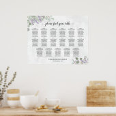 17 Tabelle Hochzeitskarte Lavendel Eukalyptus Poster (Küche)