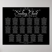 17 Tabelle Lacy Border Black Wedding Seating Chart
