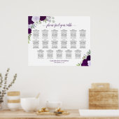 17 Tabelle Lila Boho Blumenzettel Poster (Küche)