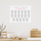 17 Tabelle Rosa und Grau Hochzeitstabelle Poster (Küche)
