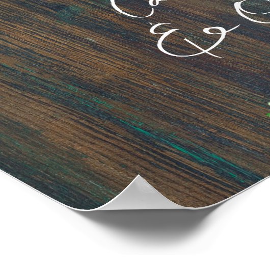 17 Tabelle Rustikales Holz Gypsophila FOTO SITZUNG Poster (Ecke)