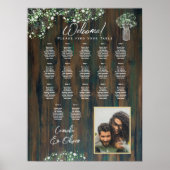 17 Tabelle Rustikales Holz Gypsophila FOTO SITZUNG Poster (Vorne)