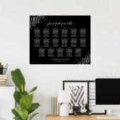 17 Tabelle Silver Frills Black Wedding Seating Cha Poster (Heimbüro)