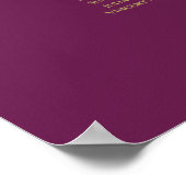 17 Table Cassis Purple Gold Wedding Seating Chart Poster (Ecke)