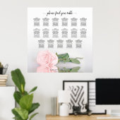 17 Tafelrosa Hochzeitstabelle Poster (Heimbüro)