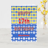 17 th Birthday add name circles pattern Karte (Gelbe Blume)