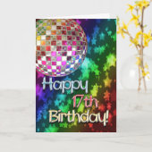 17 th birthday with disco ball and rainbow of star karte (Gelbe Blume)