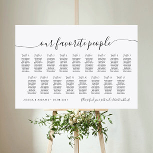 17 Tisch Elegant unsere Lieblings-Sitzkarte Poster