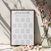 17 Tische 130-150 Gäste Vertikale Sitzkarte Poster