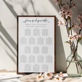 17 Tische 130-150 Gäste Vertikale Sitzkarte Poster