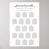 17 Tische 130-150 Gäste Vertikale Sitzkarte Poster (Vorne)