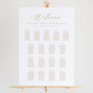 17 Tische Willkommen Sitzplan Poster