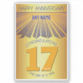 17 Year | Golden Ray 12 Step CUSTOM NAME Aufkleber (Vorderseite)