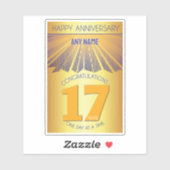 17 Year | Golden Ray 12 Step CUSTOM NAME Aufkleber (Blatt)