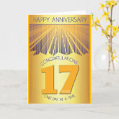 17 Year Sober Anniversary | Golden Ray 12 Step Karte (Gelbe Blume)
