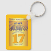 17 Year Sober Anniversary | Golden Ray 12 Step Schlüsselanhänger (Rückseite)