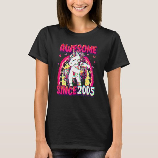 17 Years Old Unicorn Flossing 17th Birthday Girl U T-Shirt (Vorderseite)