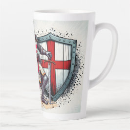 17oz Latte Tasse mit Crusader Knight Design