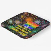 17th Birthday: Colorful, Fun Celebratory Fireworks Pappteller (Gewinkelt)