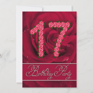 17th birthday party invitation with roses einladung