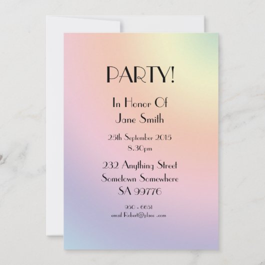 17th Birthday party sign board invitation Einladung (Rückseite)