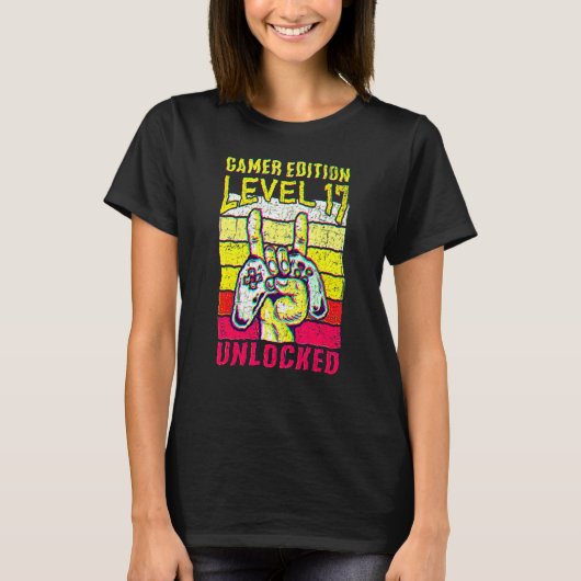 17th Birthday Video Gamer Edition Level 17 Unlocke T-Shirt (Vorderseite)
