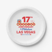 17th Wedding Anniversary Las Vegas Trip Pappteller (Vorderseite)