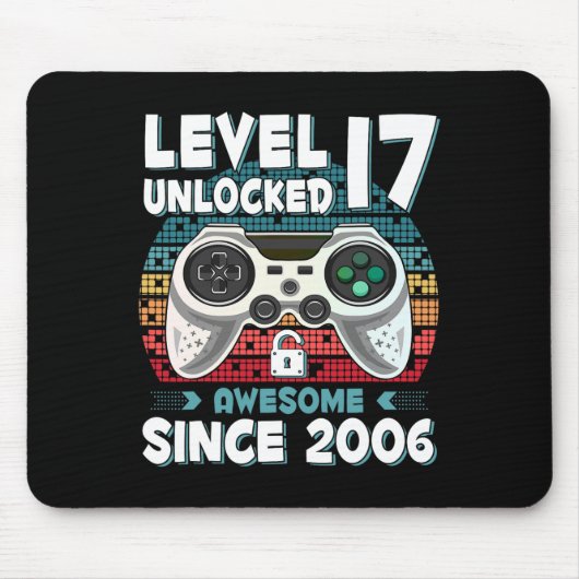17yr Bday Son Boy Funny Gamer 17. 17. Mousepad (Vorne)
