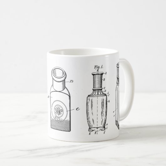 1800s antike Flaschen-Kaffee-Tasse Kaffeetasse (VorderseiteRechts)